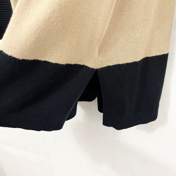 Joseph A NEW Tan Black Color Block Pullover Sweater Tunic Zipper Accent Size 1X - Picture 4 of 7